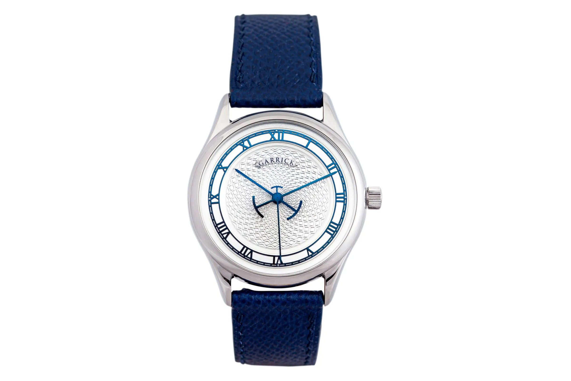 S5 handmade watch with guilloche dial made in Britain by Garrick Watchmakers