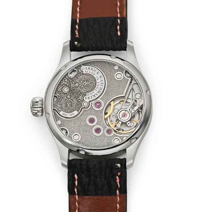 S6 watch movement with textured finish by Garrick Watchmakers