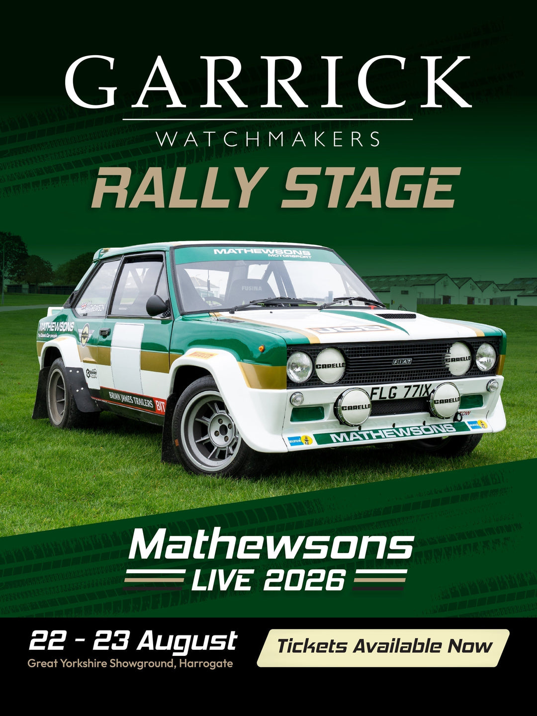 Garrick Watchmakers sponsors the Mathewsons Live Rally Stage