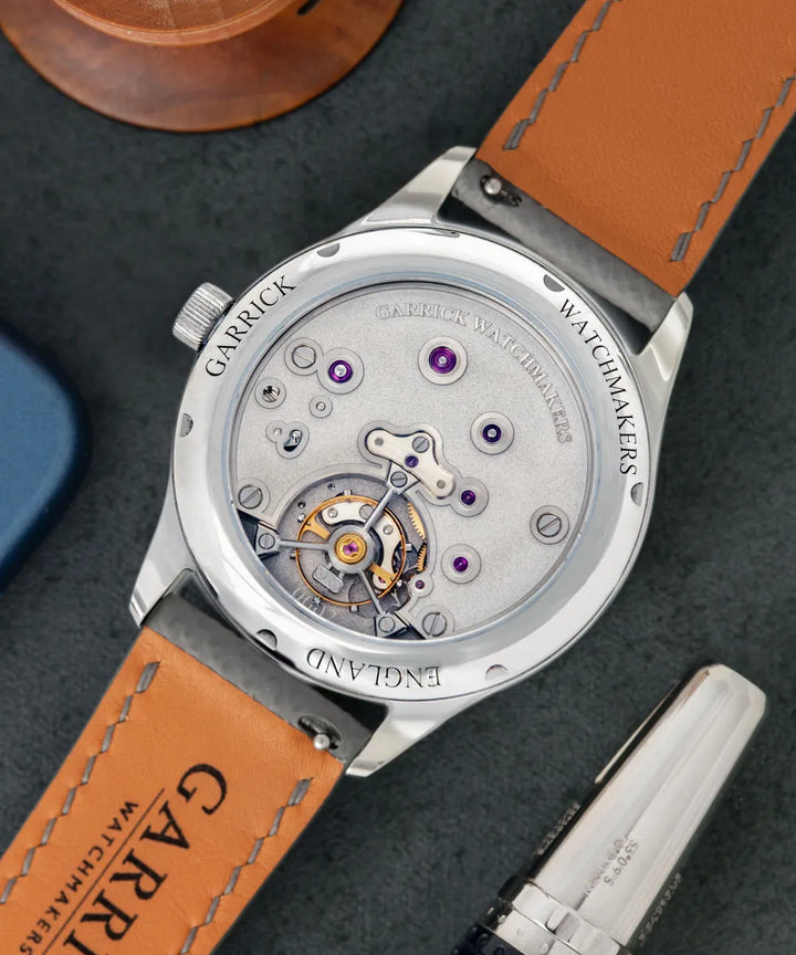 Handmade S5 Englich watch with guilloche dial by Garrick Watchmakers