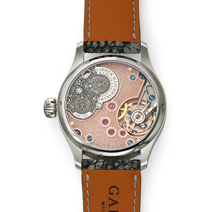 S6 watch movement with textured finish by Garrick Watchmakers