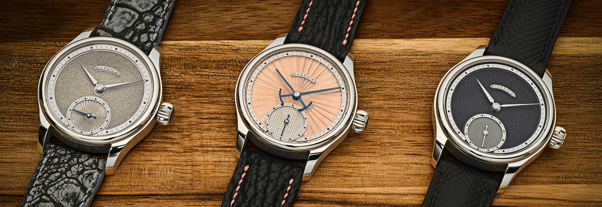 British made S6 wristwatch with guilloche dial by Garrick